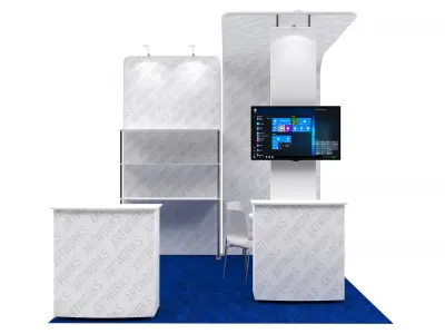Exhibition booth 10x10ft 3DM004 3D model