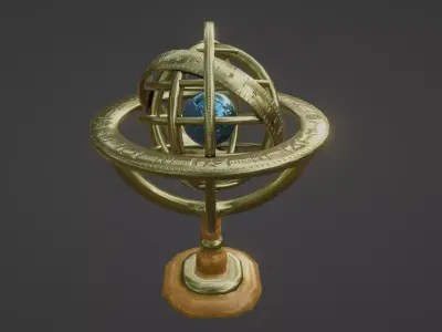 Armillary Sphere Low-poly 3D model