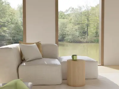 Living Room 3 Blender Scene - DAY and NIGHT 2Versions 3D model