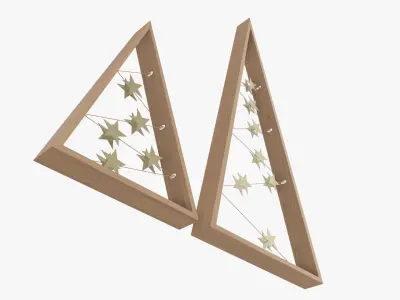 Wooden modern Christmas tree  3D model