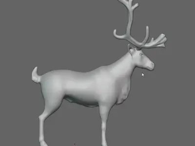 Reindeer with nice Antlers 3D model