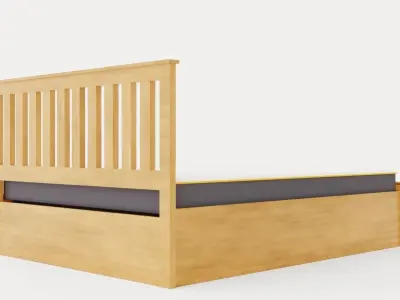 Phoenix King Ottoman Bed Low-poly 3D model get
