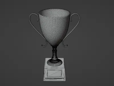 Gold Trophy Low-poly 3D model