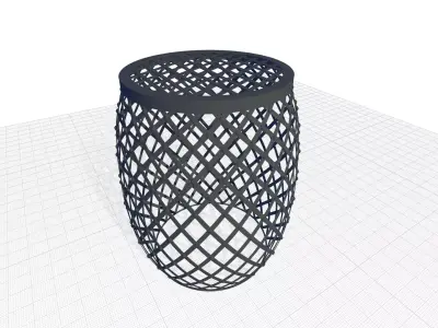 Adeco Home Garden Accents Wire Round Iron Metal Stool Table 3D model