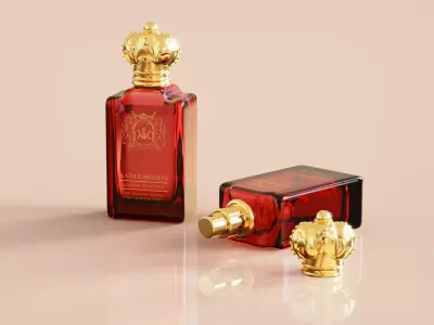 Crown Glass Perfume Bottle- Clive Christian Perfume Free 3D model