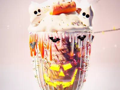 Luxy Boo Milkshake  A sweet bite of spooky luxury  Low-poly 3D model