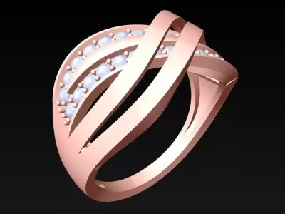 Diamond Ring - Womens Rings - N2522 3D print model