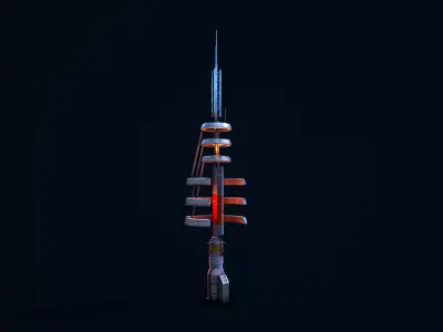 Sci Fi Beacon Low-poly 3D model
