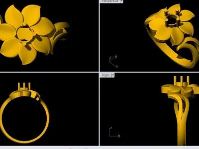 floral ring  3dm file 3D print model
