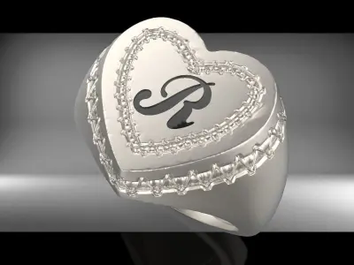 anello cuore 3D print model