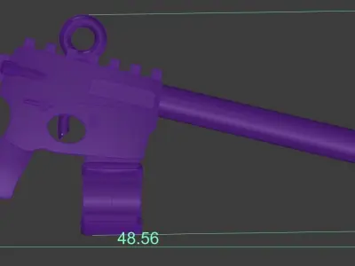 AR Pistol Pendant Gold Silver Luxury Jewelry 3D print model