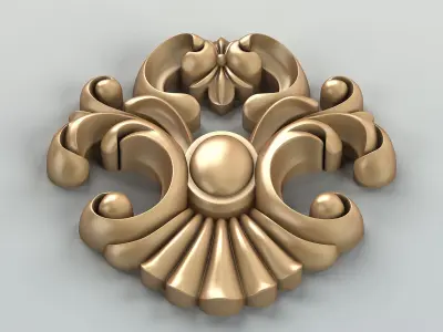 Carved decor central 046 3D model