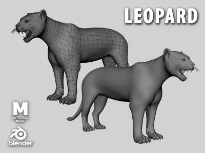 Leopard Model Low-poly 3D model