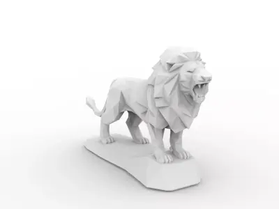 Low Poly Lion Statue 3D Print 3D print model