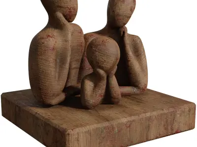 Old Paint Dirt wooden Sculpture Low-poly 3D model
