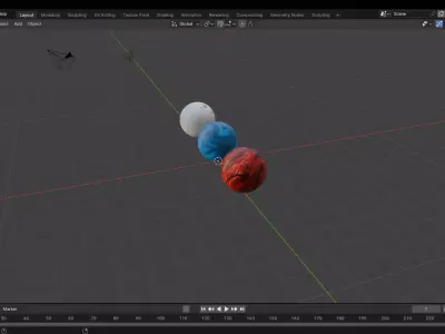 Pack of 3 Colorful Bowling Balls 3D model