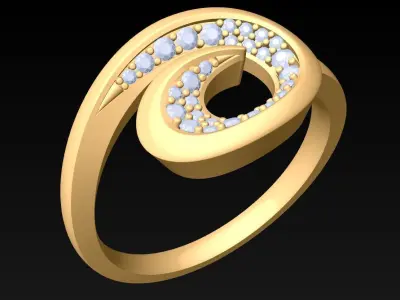 Diamond Ring - Womens Rings - N892445 3D print model