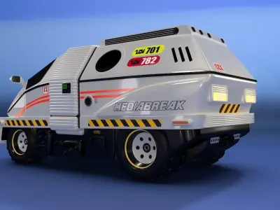 Mediabreak Futuristic Van 3D model