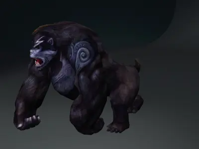 gorila animated 3d model Low-poly 3D model