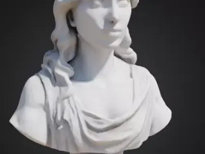 Classical Female Bust Sculpture 3D model