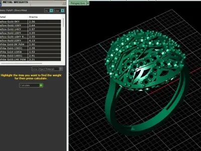 STL 3DM Women Ring Womens Ring Diamonds With Stone Model DP1101 3D print model