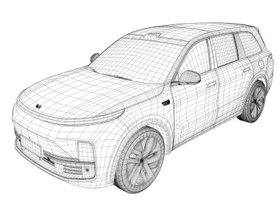 LiXiang L9 Black SUV Car 3D model