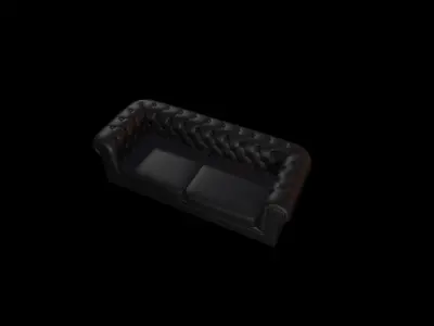 Sofa leather Low-poly 3D model