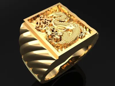 Ring of god of wealth - Ring of blessing word - N583 3D print model