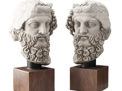 Head of Heracles sculpture 3D model