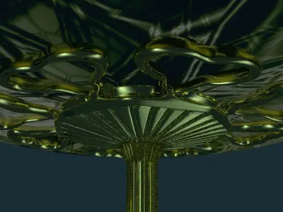 Round table low poly glass and metal Low-poly 3D model