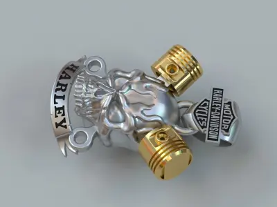 Harley davidson skull pendant 3D model