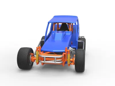 Vintage Northeast Dirt Modified stock car Scale 1 to 25 3D print model