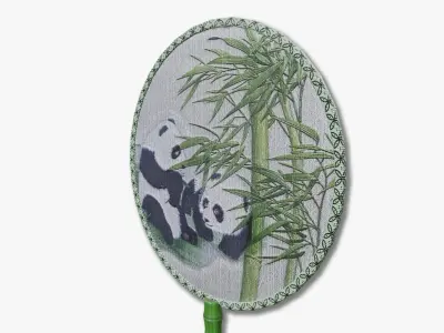 Hand fan Low-poly 3D model