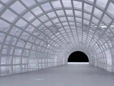 Cylindrical large structure for airport or large space 3D model