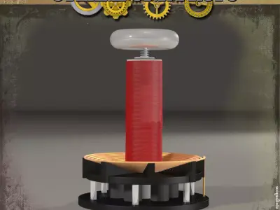 Steampunk Tesla Coil 3D model