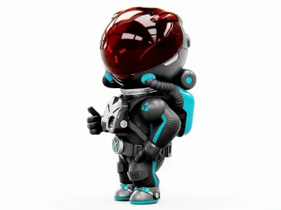 TOON ASTRONAUT S-580 Rigged for Unreal Engine - Unity - MIXAMO  3D model