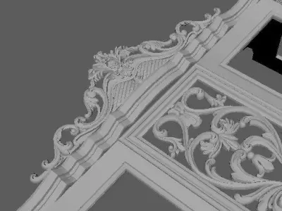 sideboard ornate gold and armoire 3D model