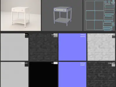 Nightstand Cottage 3D model