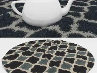 Round Rug Set 128 3D model