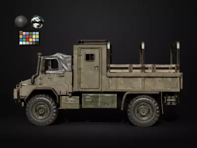 Military Truck Game Ready Low-poly 3D model