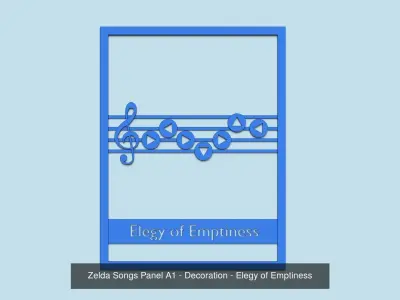 12 Legend of Zelda Songs Panels Decoration - Music Composition 3D Model Collection