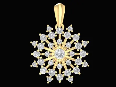 Luxury Snowflake Diamond Pendant 3D Model 2197 3D print model