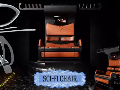sci-fi chairs Free low-poly 3D model