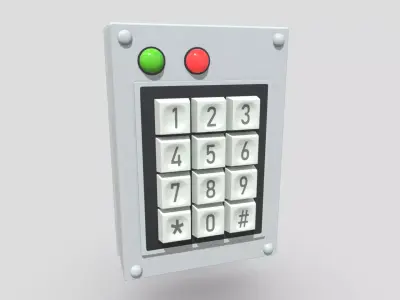 CC0 - Keypad Door Lock Free low-poly 3D model