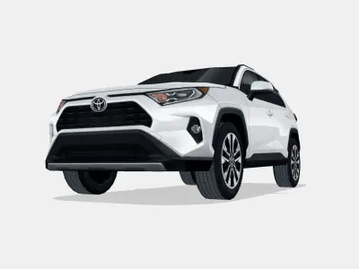 Toyota RAV4 2019 Low-poly 3D model
