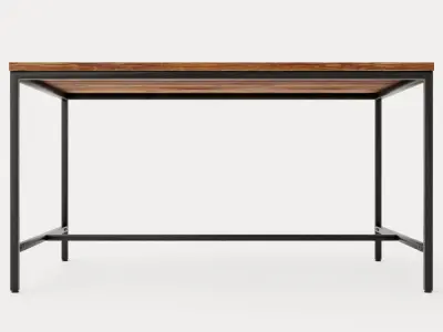 Wilmer Dining Table 140 Cm Wood Black Low-poly 3D model