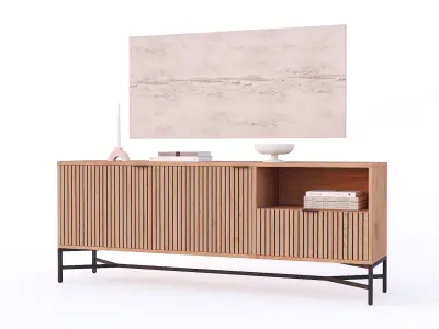 tv lowboard jaipur with decoration 3D model