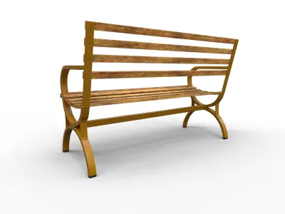 Street Bench Pack 3 Low-poly 3D model