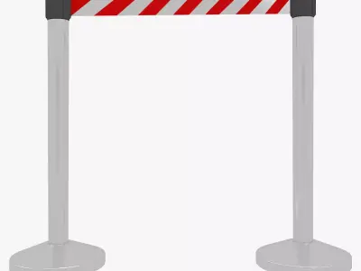 Barriers 5 metal barrier with stripes 3D model