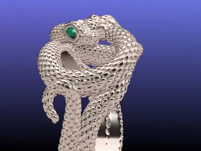 Pear Snake Ring 3D print model